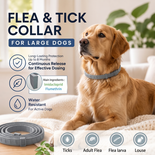 Flea & Tick Collar For Dogs Over 18 lbs., Treatment & Prevention, Vet-Recommend, 8 Month Protection