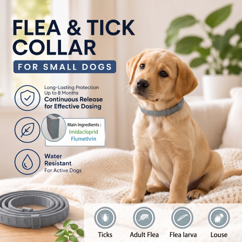 Small Dog Vet-Recommended Flea & Tick Treatment & Prevention Collar for Dogs Under 18 lbs. | 8 Months Protection